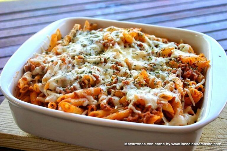 Macarrones con carne, orégano y mozarela, una combinación deliciosa de La cocina de Masito