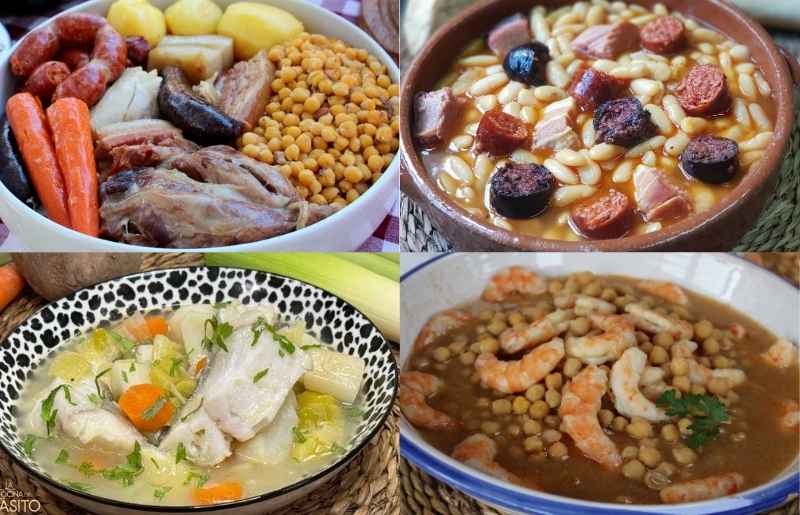 Guiso tradicional español servido en un plato de cerámica, lleno de ingredientes frescos y sabores auténticos.