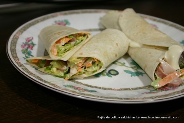 Fajita de pavo y salchichas