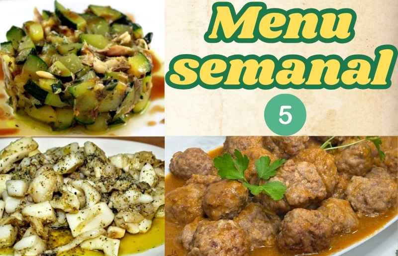 Imagen de un menú semanal saludable y equilibrado, ideal para familias con poco tiempo y presupuesto ajustado.