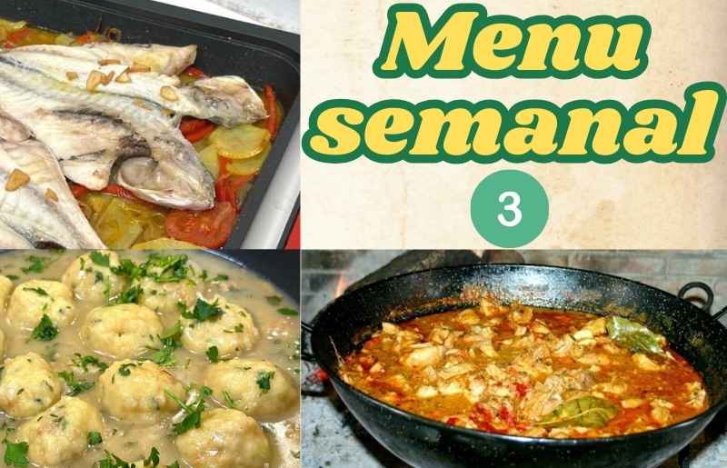 Recetas faciles en el menu semanal