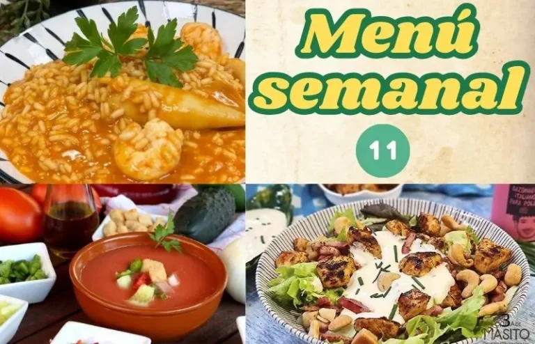 Menú semanal 11, con recetas para cada día de la semana