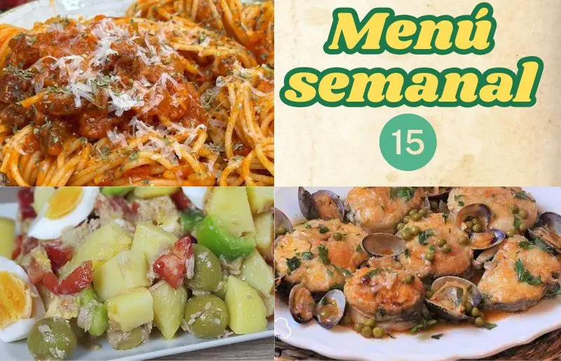 Menú semanal 15, recetad e La cocina de Masito