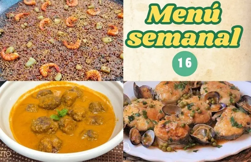 Menú semanal 16, recetas de La cocina de Masito