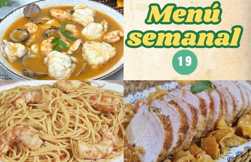 Menú semanal 19, recetas variadas