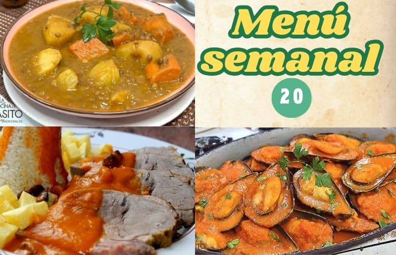 Menú semanal 20, menú de La cocina de Masito