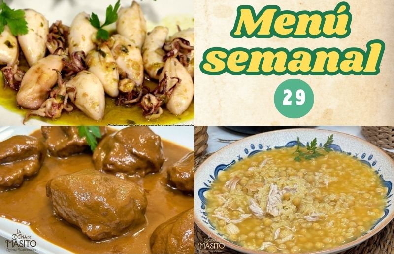 Menú semanal 29, recetas La cocina de Masito