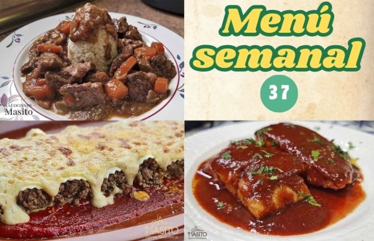 Menú semanal 37 con recetas variadas de La cocina de Masito