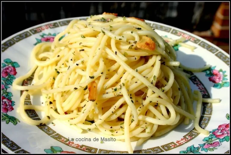 receta de Espaguetti con ajo aceite y cayena