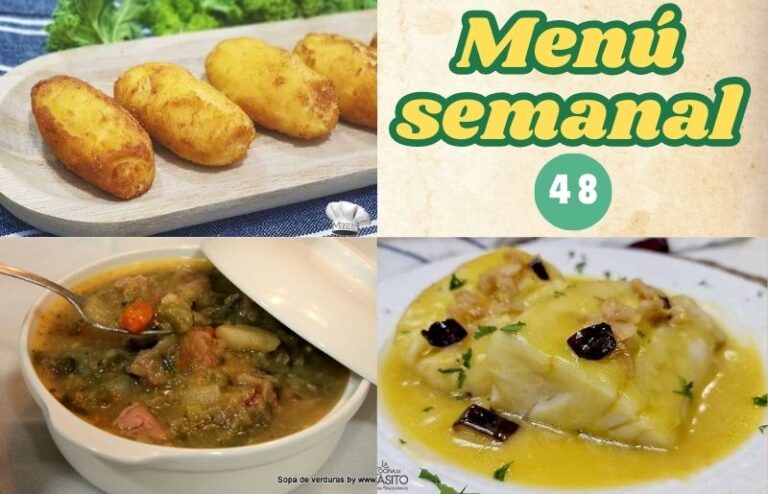 Menú semanal 48 de La cocina de Masito con recetas para cada día de la semana