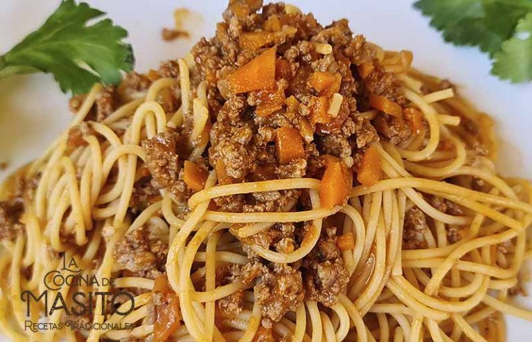 Espaguetis a la boloñesa, receta casera