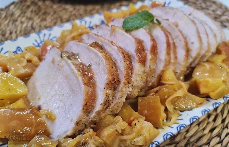 Lomo de cerdo en salsa de naranja