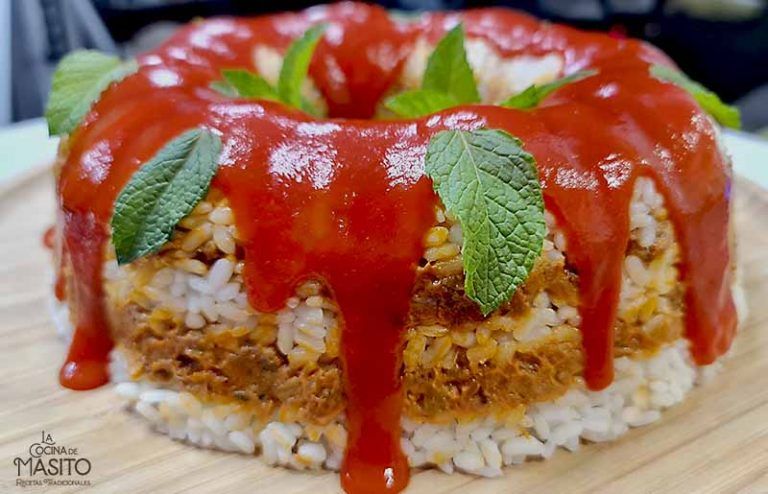 Pastel de arroz con carne picada