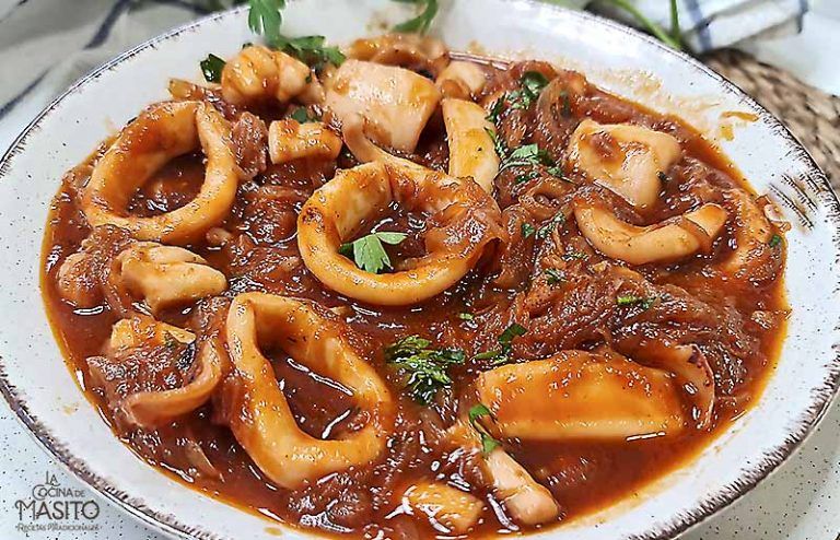 Receta de calamares encebollados de La cocina de Masito