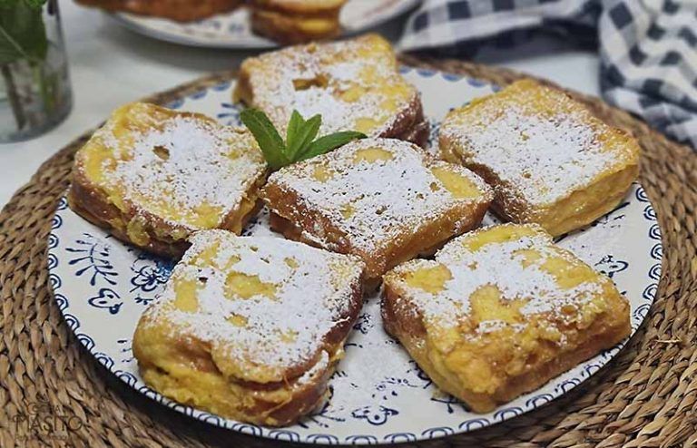 Torrijas de crema o torrijas rellenas de crema pastelera, aprende cómo hacer torrijas rellenas de crema con los pasos de la receta