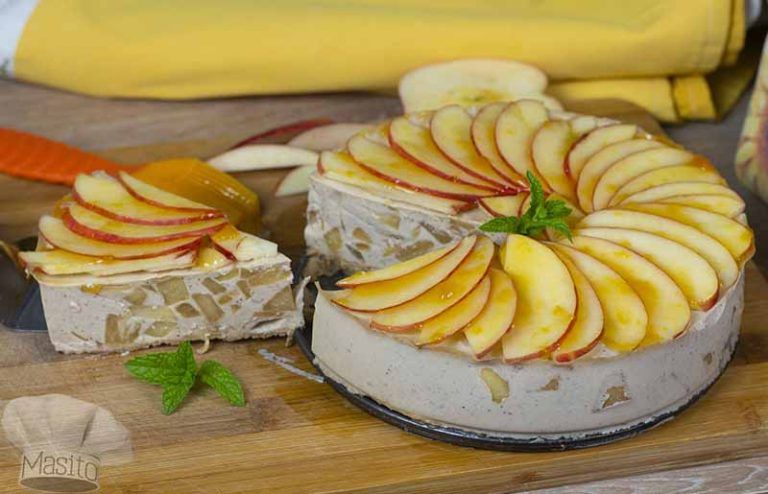 Tarta de queso y manzana