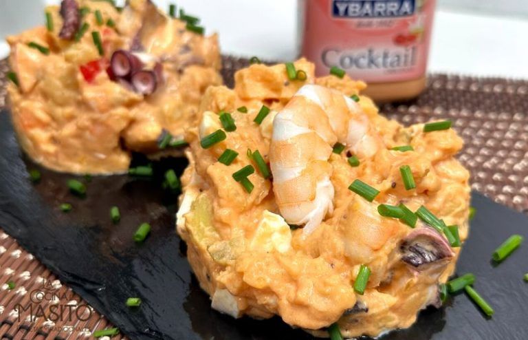 Ensaladilla de pulpo y langostinos
