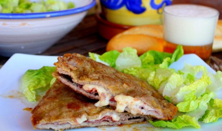 Receta de Cachopo de ternera con jamón y queso curado