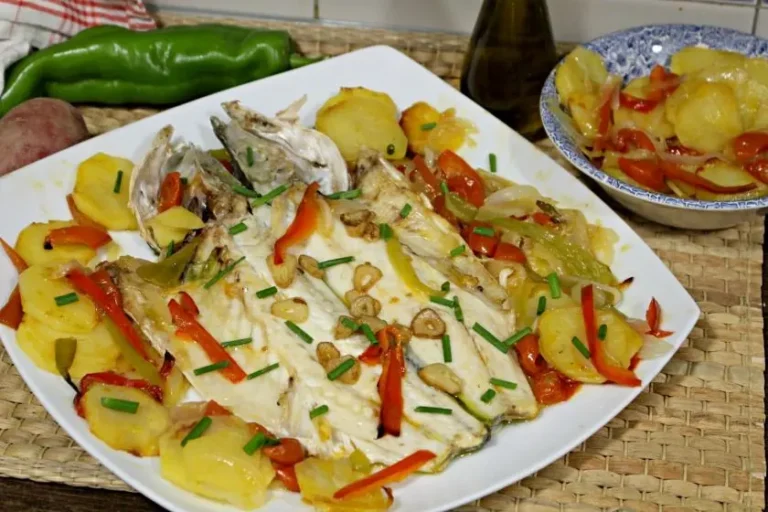 Receta de Lubina al horno con patatas