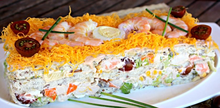 Receta de pastel frio de langostinos
