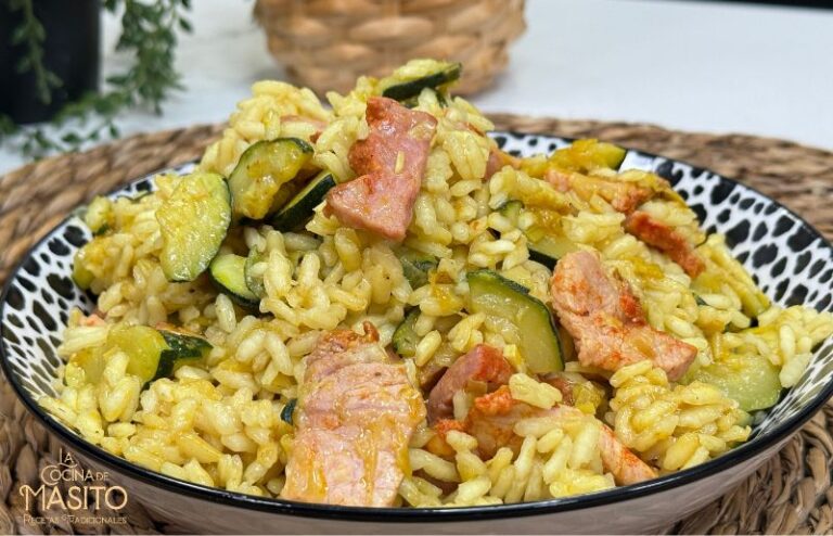 Receta facil de arroz con calabacin y lomo de cerdo