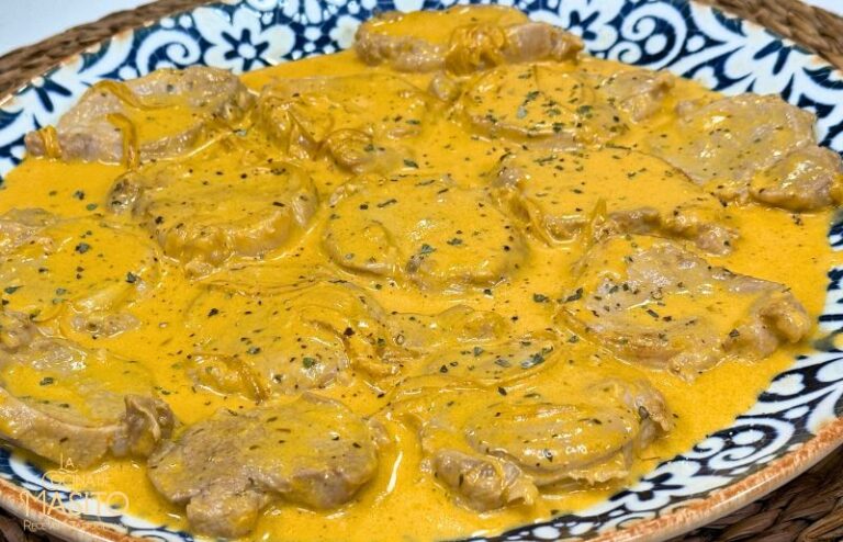 Solomillo de cerdo en salsa gaucha y leche de coco
