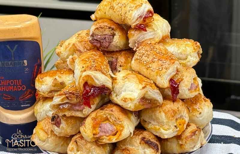 Receta facil de seis rellenos de canapes de hojaldre