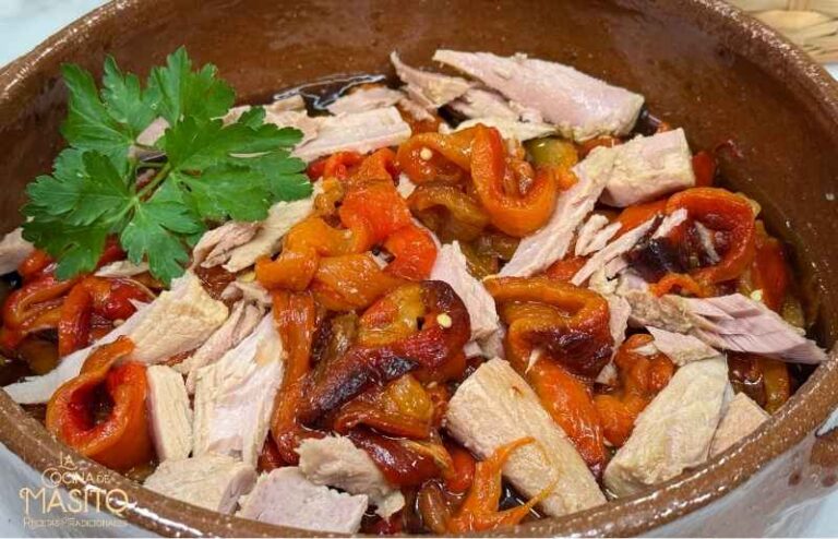Receta de pimientos asados con ventresca de atun