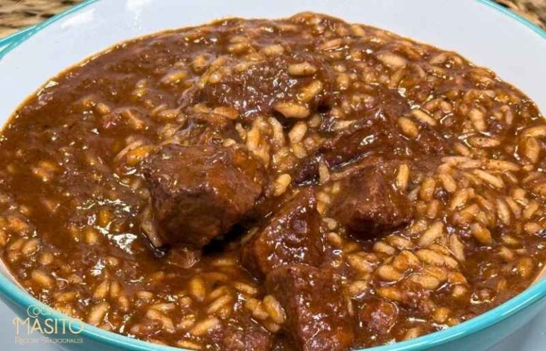 Arroz meloso con estofado de ternera casero
