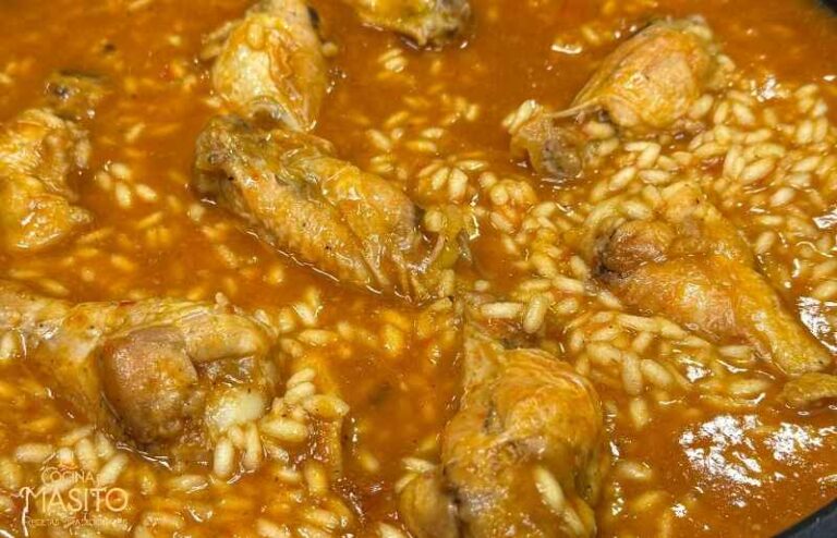 Receta de arroz melosos de alitas de pollo facil