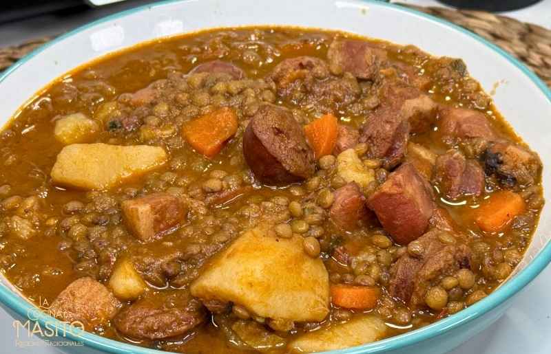 Lentejas con chorizo caseras hechas en Thermomix TM7