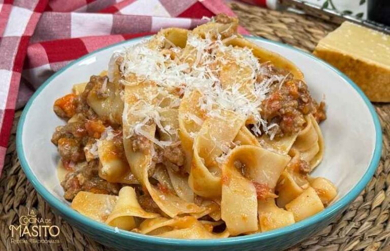 Parpadelle a la boloñesa caseros