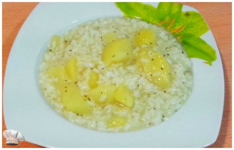 Arroz caldos de patata y limón