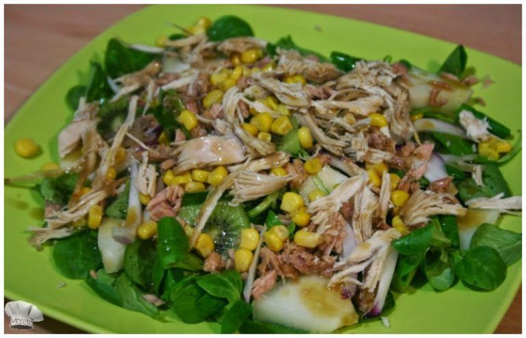 Ensalada de canónigos, frutas y pollo de La cocina de Masito