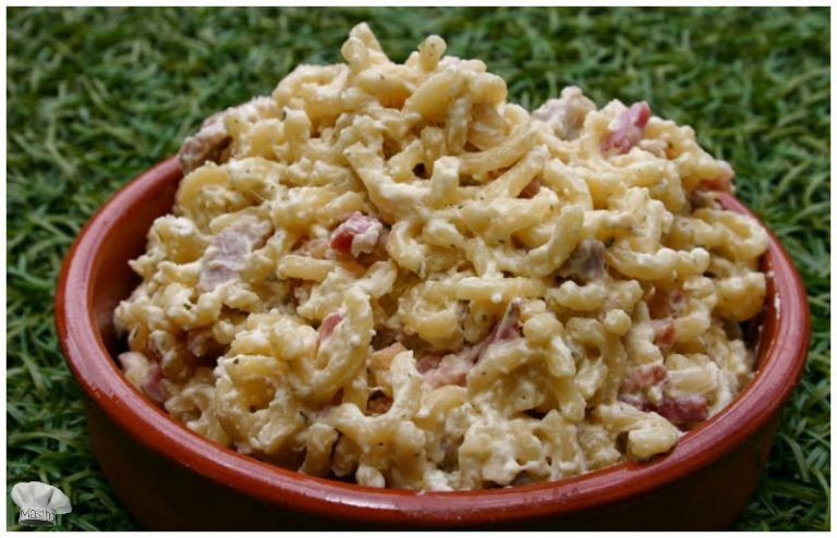 Fideuá a la carbonara con secreto ibérico y bacón de La cocina de Masito