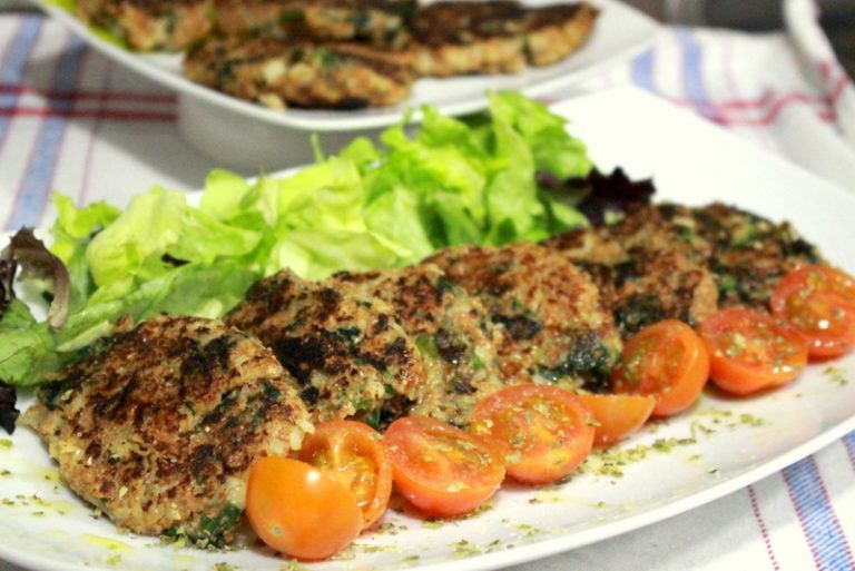 hamburguesa de bacalao y espinacas