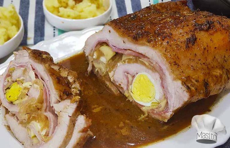 Cerdo relleno, menú