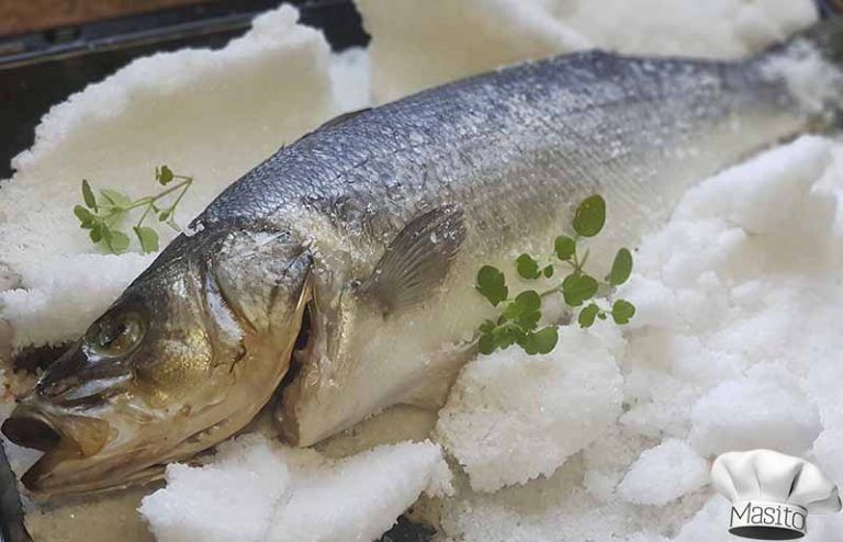 Lubina a la sal al horno fácil