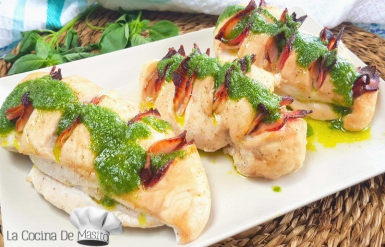 Pechugas de pollo en salsa pesto
