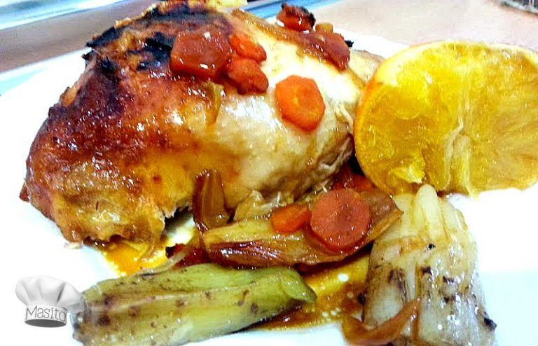 Pollo asado a la naranja, receta casera La cocina de Masito