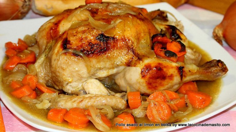 Receta de pollo asado al limon en bolsa