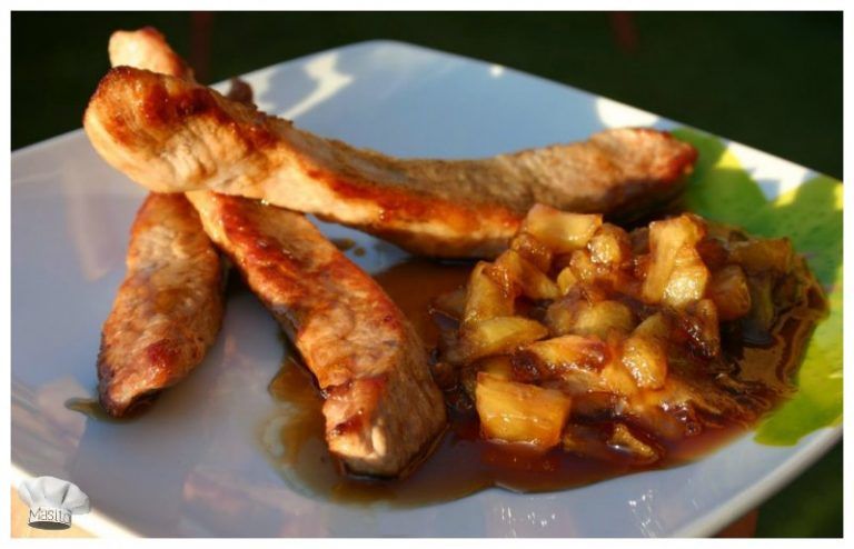 secreto con manzana caramelizada, La cocina de Masito