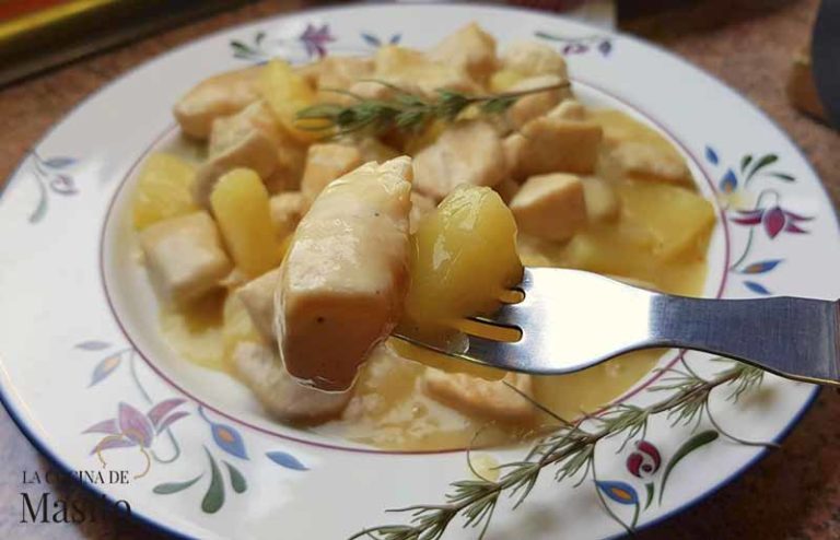 Pollo con piña, receta de La cocina de Masito